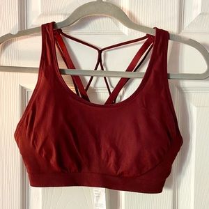 NWOT FABLETICS MAROON STRAPPY SPORTS BRA